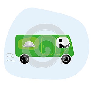 Courier truck. Modern flat design. The icon for applications and web sites